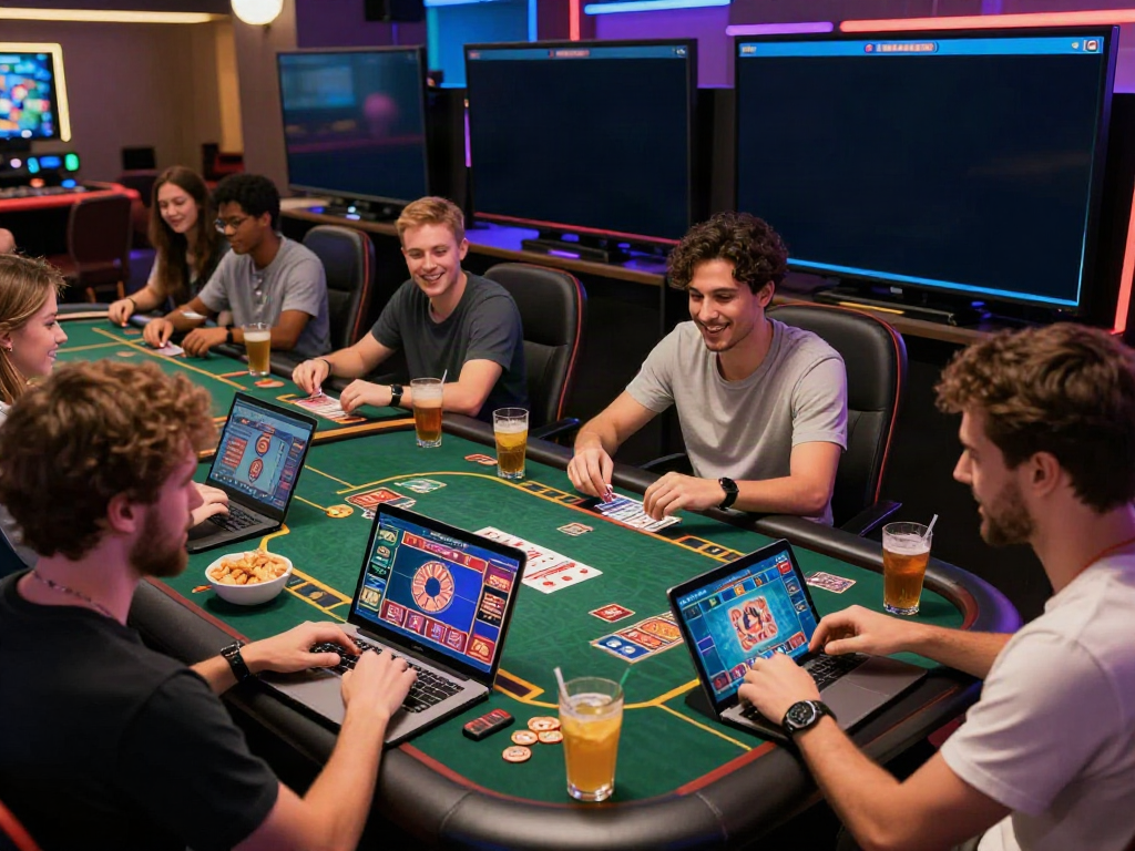 Exciting online gaming experience at sun win casino with friends.