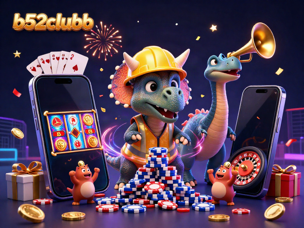 Experience vibrant gameplay at b52clubb with captivating 3D characters and casino elements.