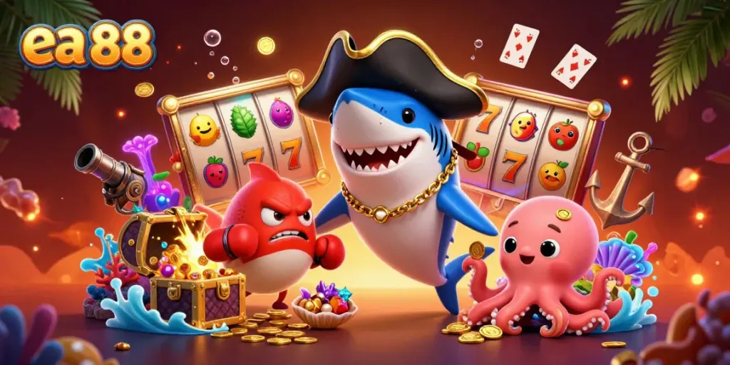 Experience winning luck at ea 88 with vibrant characters and captivating casino elements.