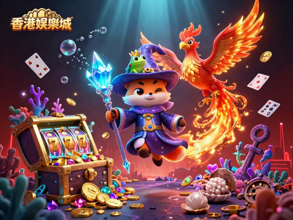 Immerse in the vibrant world of 香港娛樂城 with mystical creatures and thrilling gaming elements weaving magic.
