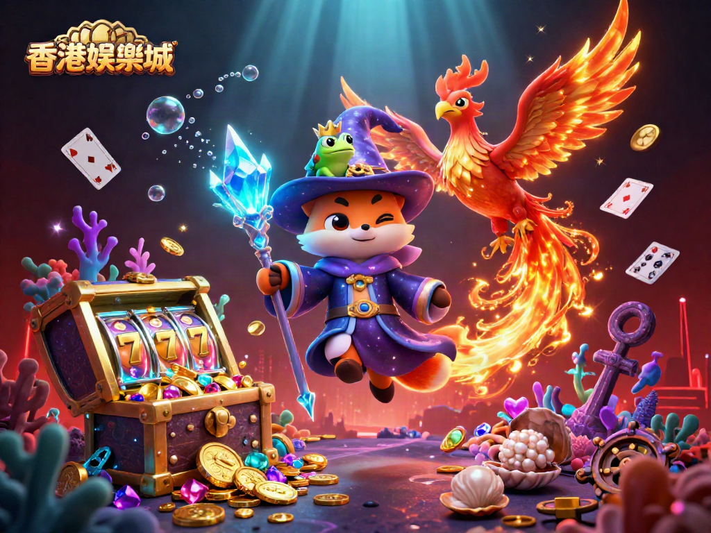 Immerse in the vibrant world of 香港娛樂城 with mystical creatures and thrilling gaming elements weaving magic.