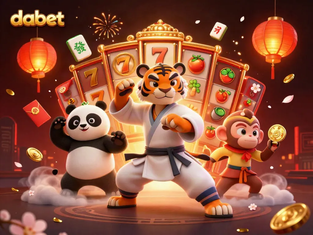 Experience thrilling gaming action at DABET with vibrant elements and dynamic characters.