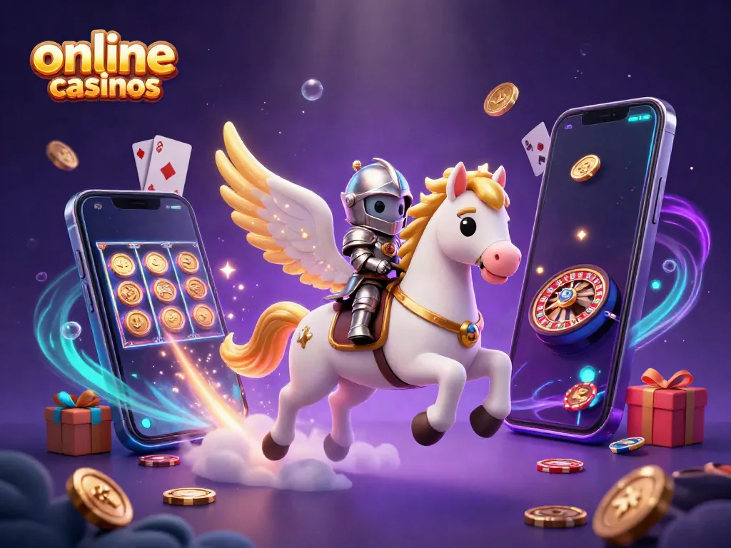 Experience the thrill of online mobile casinos with dynamic game elements and celestial characters.