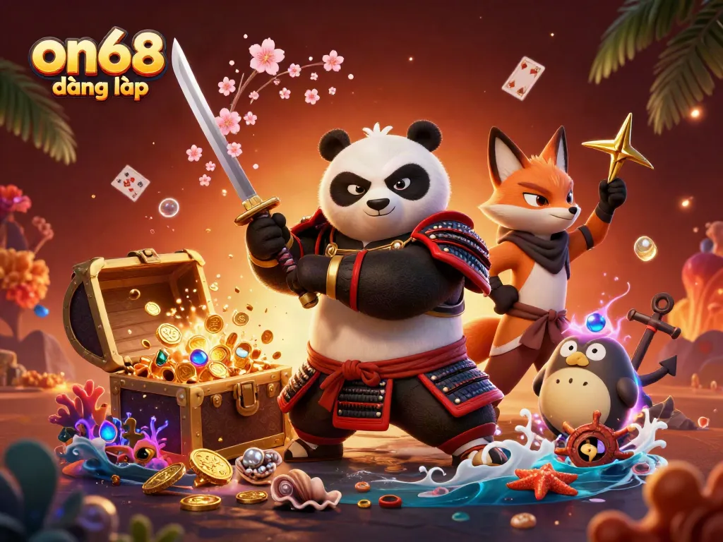 Experience thrilling gameplay with on68 đăng nhập featuring samurai panda and rich prizes.