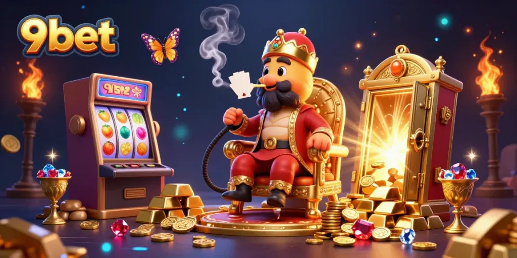 Experience the thrilling 9bet casino with vibrant slot machines and a magical atmosphere.