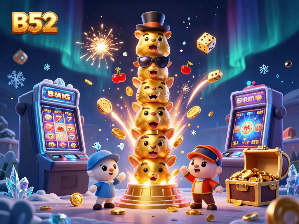 Play exciting games at B52 with a vibrant 3D casino scene filled with action and rewards.