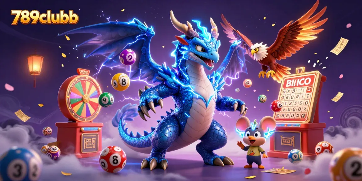 Experience thrilling gameplay with 789clubb's vibrant illustration featuring colorful lottery elements.