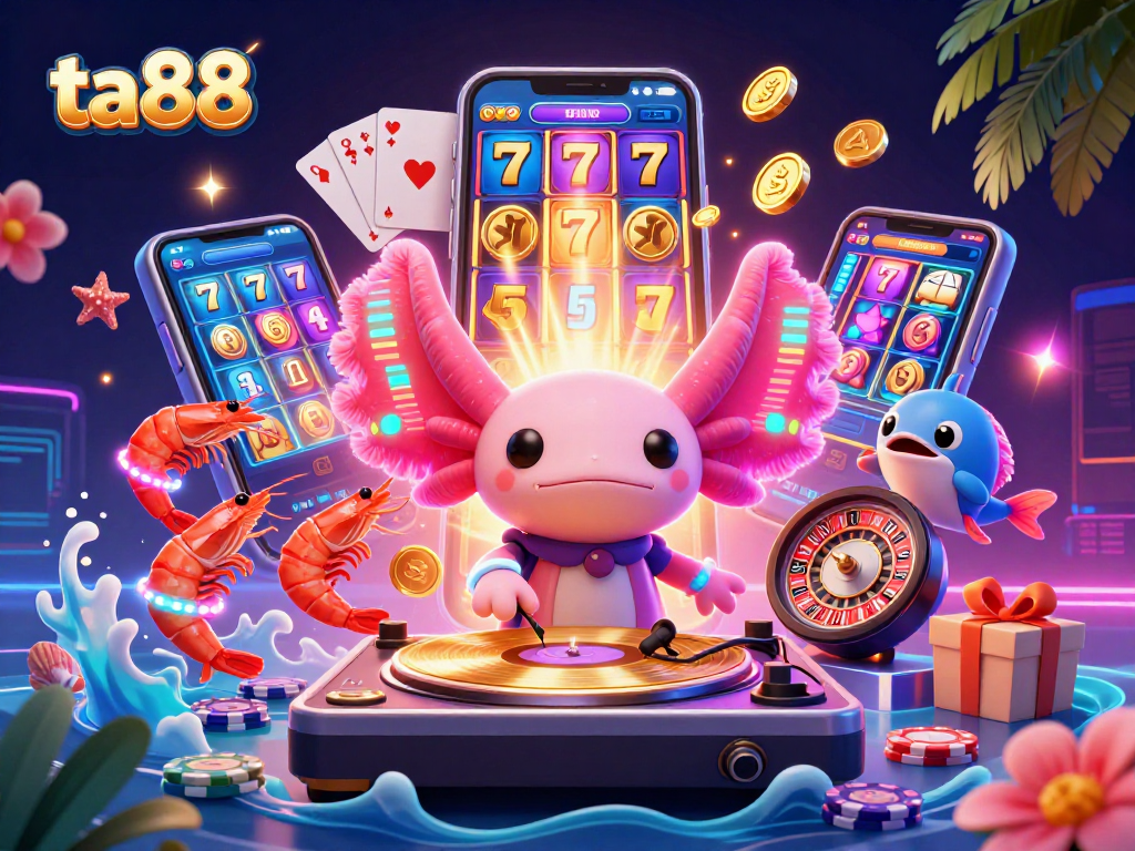Spin and win with ta88's vibrant gaming scene featuring lively characters and dynamic casino elements.