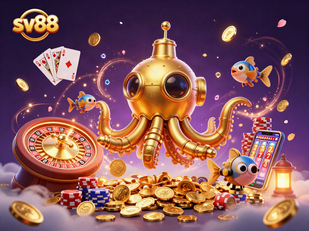 Experience thrilling wins with sv88's captivating casino games and dynamic golden visuals.