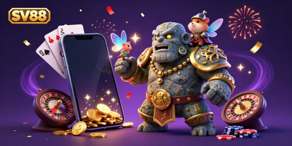 Celebrate winning moments with SV88, showcasing a magical scene of gaming excitement and adventure.