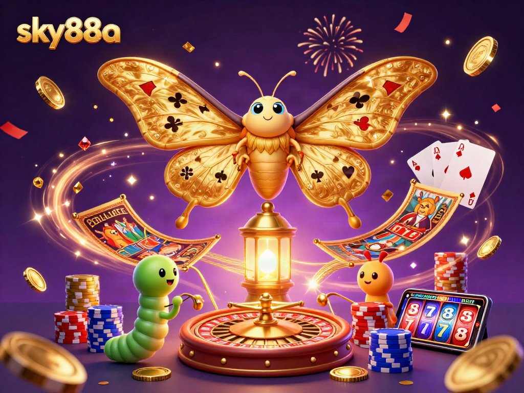 Experience the thrilling games at sky88a with vibrant casino elements and engaging 3D graphics.