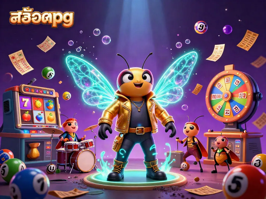 Experience สล็อตpg excitement with our vibrant 3D casino illustration featuring rock star characters and dynamic elements.