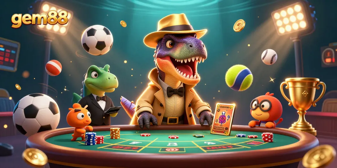 Experience the excitement of gem88 where clever velociraptors and suspicious pit bosses engage in thrilling blackjack action.