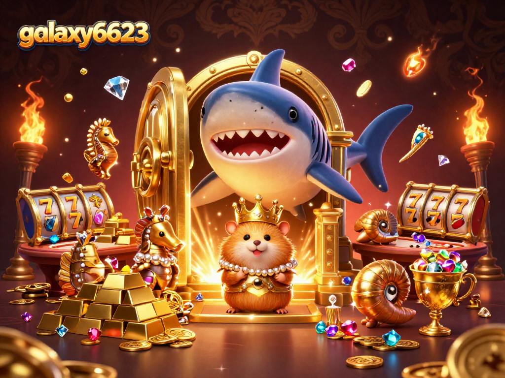 Experience the thrilling world of galaxy6623 like never before with vibrant casino-themed 3D illustration.