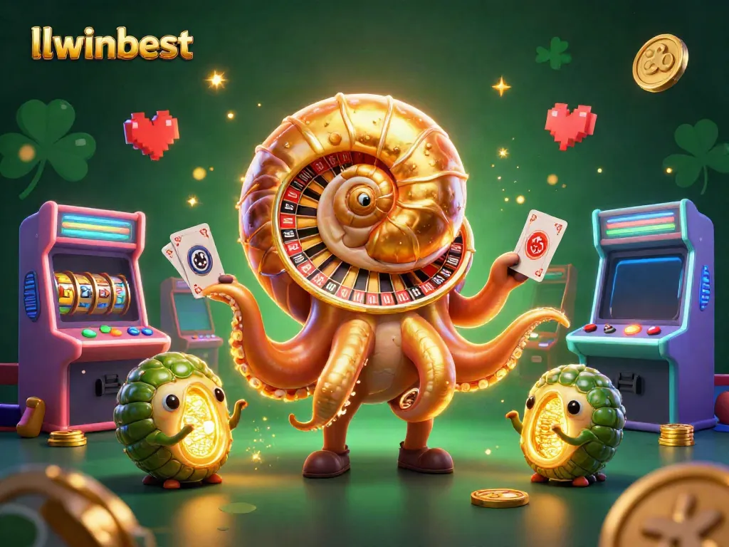 Experience thrilling wins at llwinbest, showcased with an ancient giant nautilus casino theme illustration.